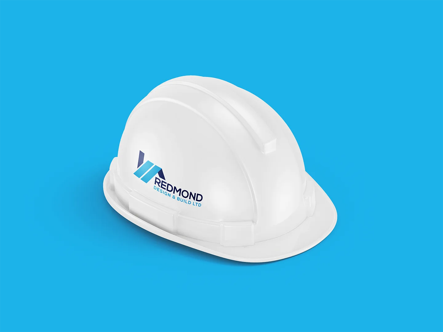Redmond logo on a white hard hat